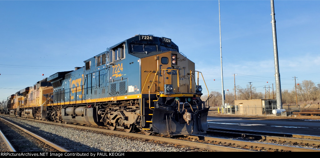 The Sun Reflects Now Off CSX 7224's Box Car Paint Scheme As She is Now Tied Down on Main 2.